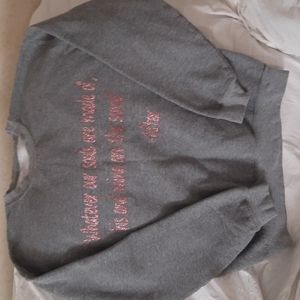 M Pink Letter Quote Sweatshirt